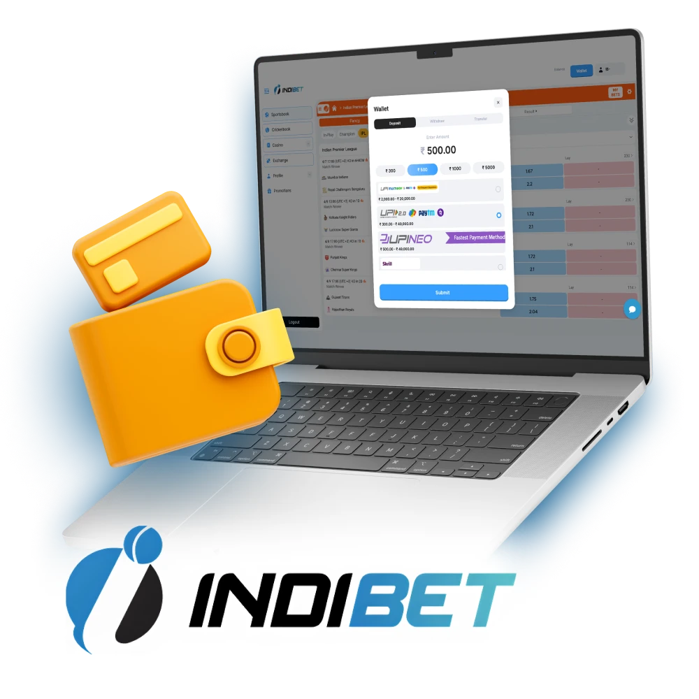 Deposit without troubles at Indibet.