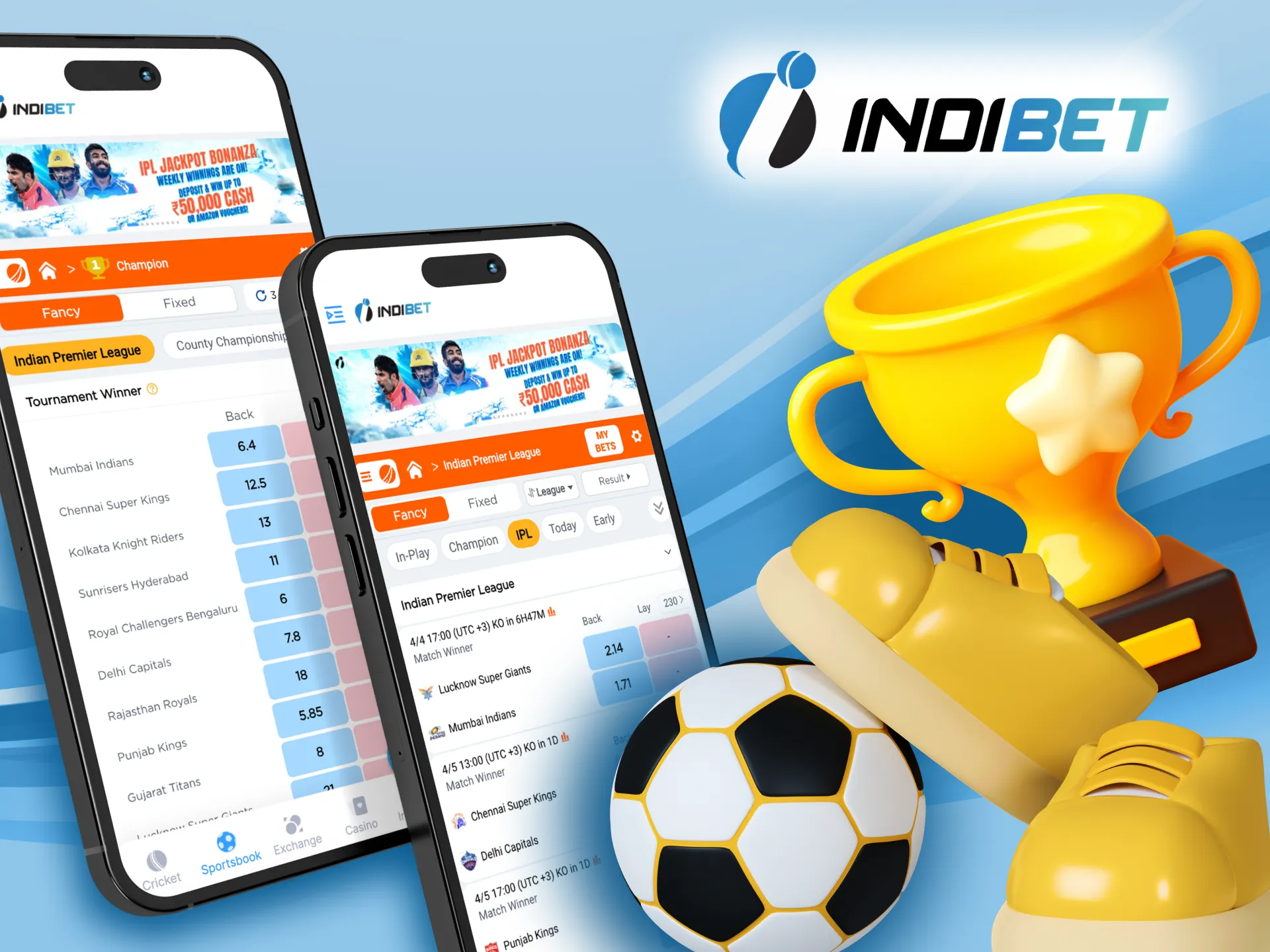 Enjoy seamless football betting via the Indibet mobile app.