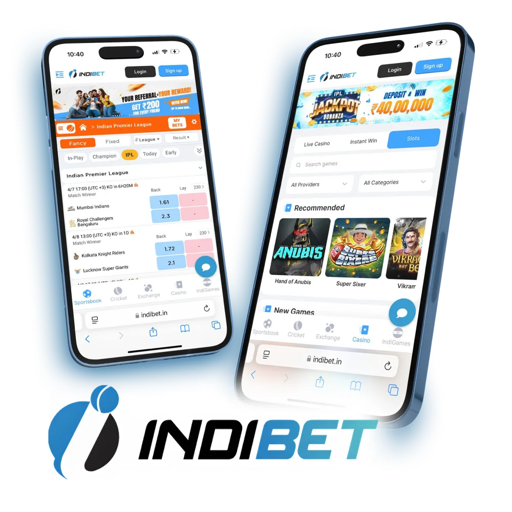 Use web version of Indibet.