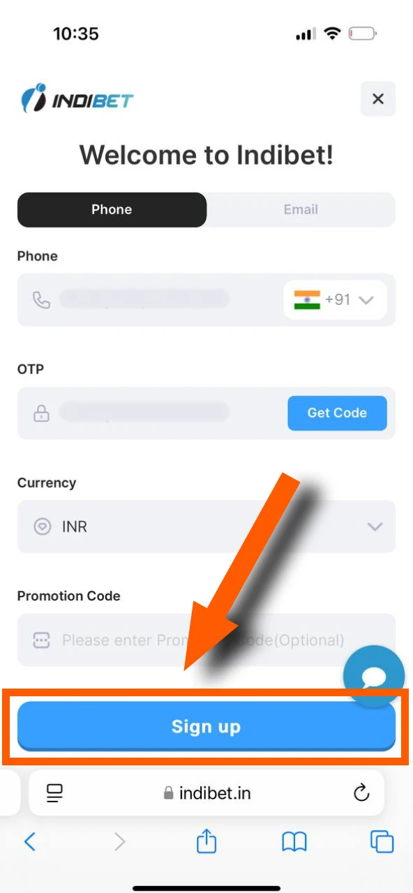 Wrap up your sign-up process by applying the promo code.