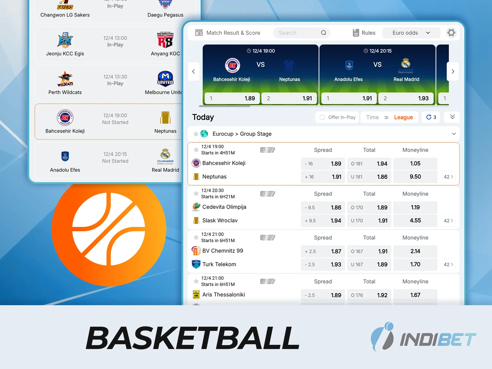 Get in the game and start betting on basketball at IndiBet.