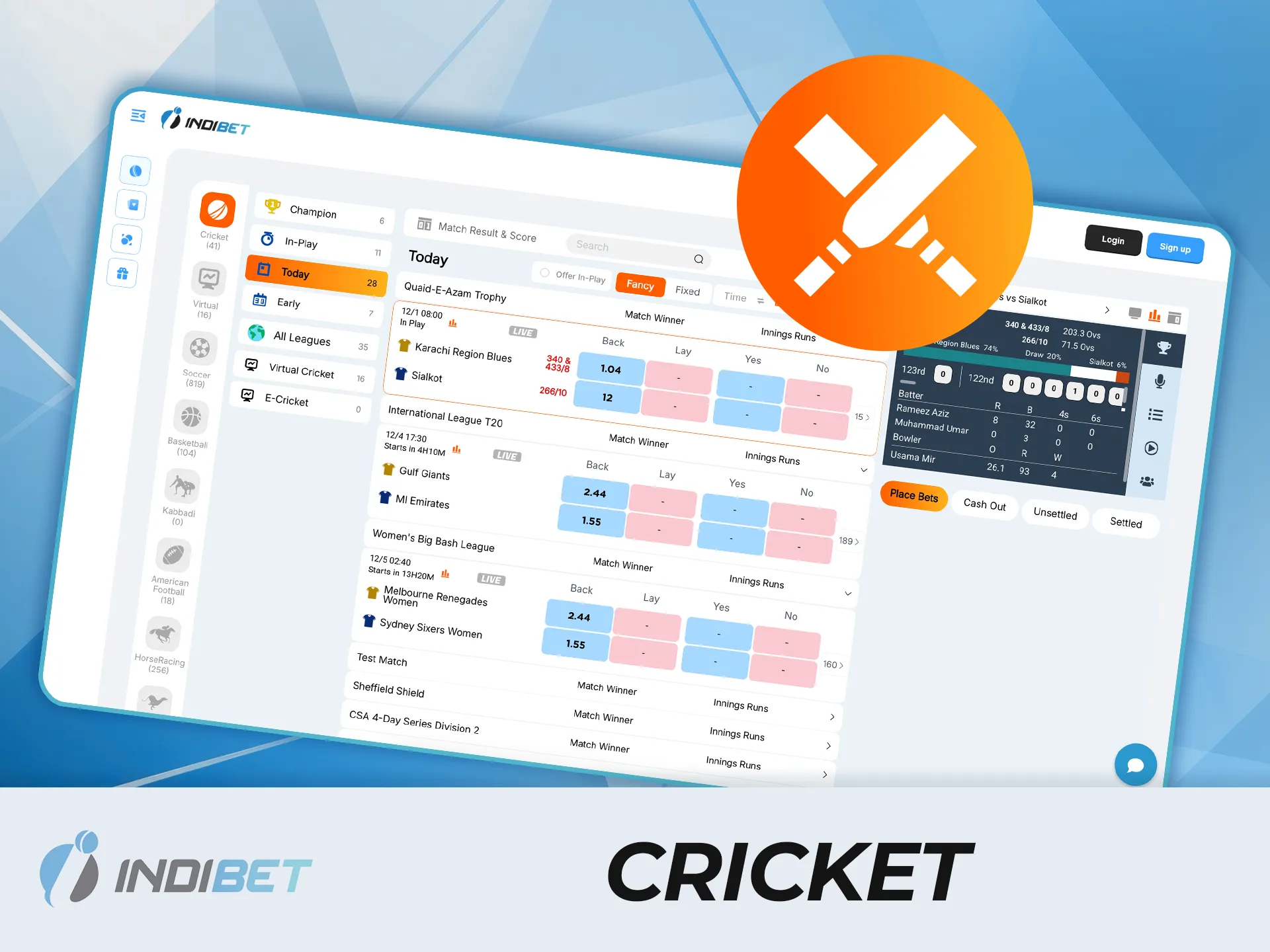 Put your cricket knowledge to the test at IndiBet and chase some big wins.