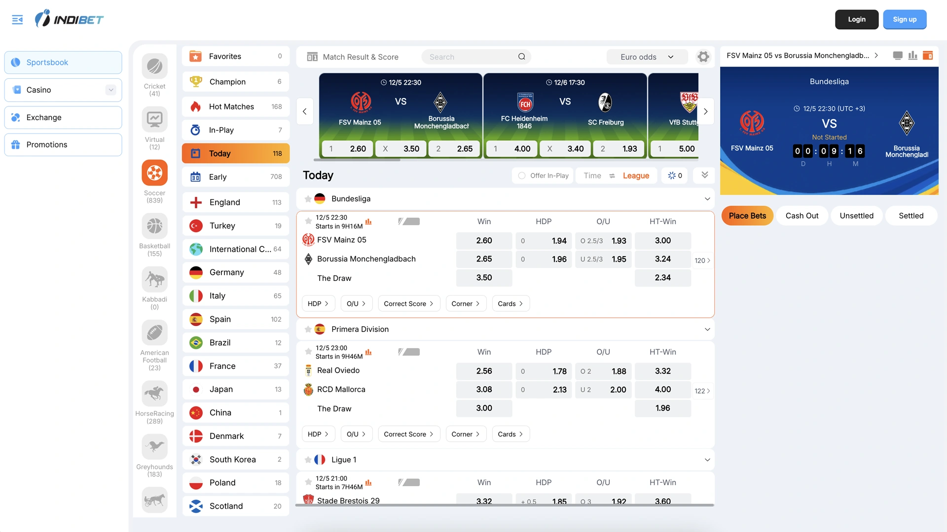 Navigate to the official Indibet homepage to start your sign-up process.