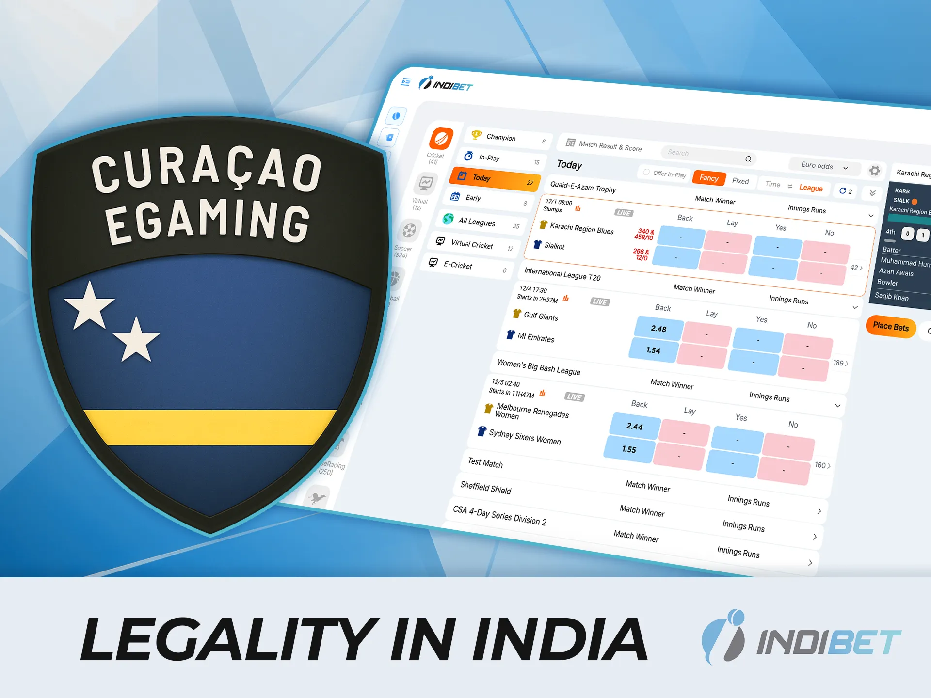 Rest easy knowing your bets are secure with a legally compliant platform like IndiBet in India.