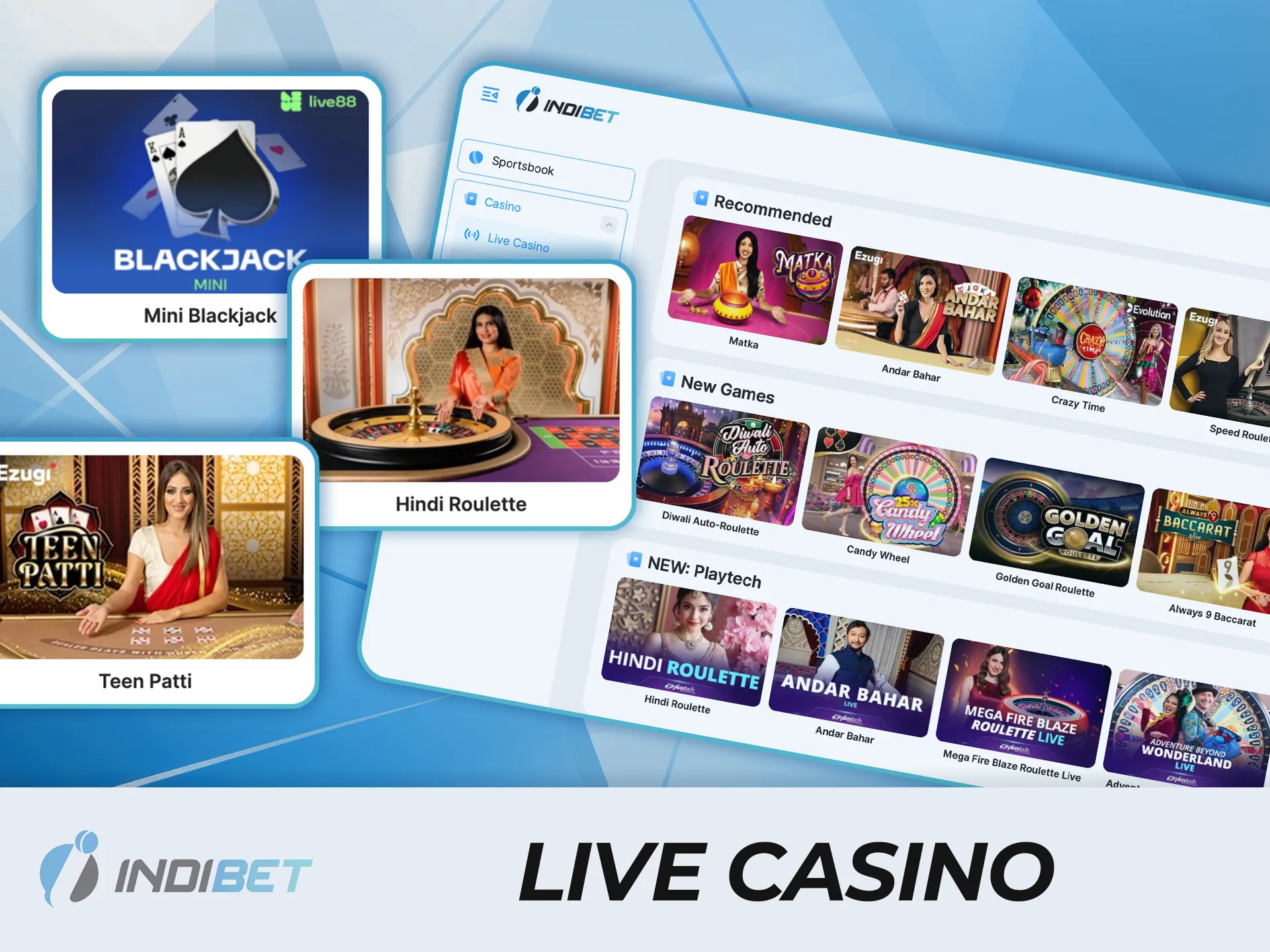 Experience the authentic thrill of a real casino from your own home at IndiBet and win big.