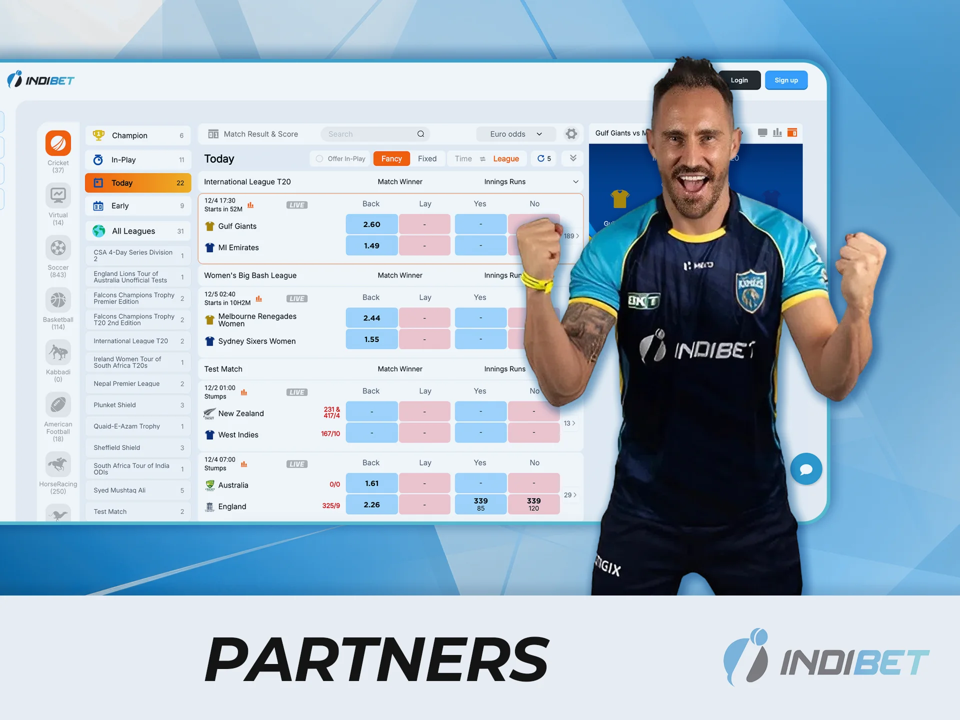 Check out IndiBet’s sports partnerships and take your gaming experience to the next level.